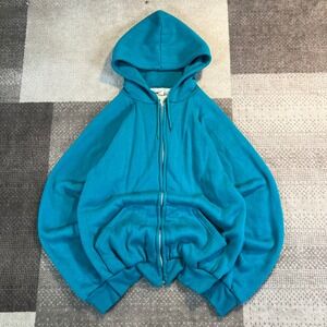 MacGregor Mens Vintage 90s Zip Up Hoodie Teal Waffle Lined Thermal Large